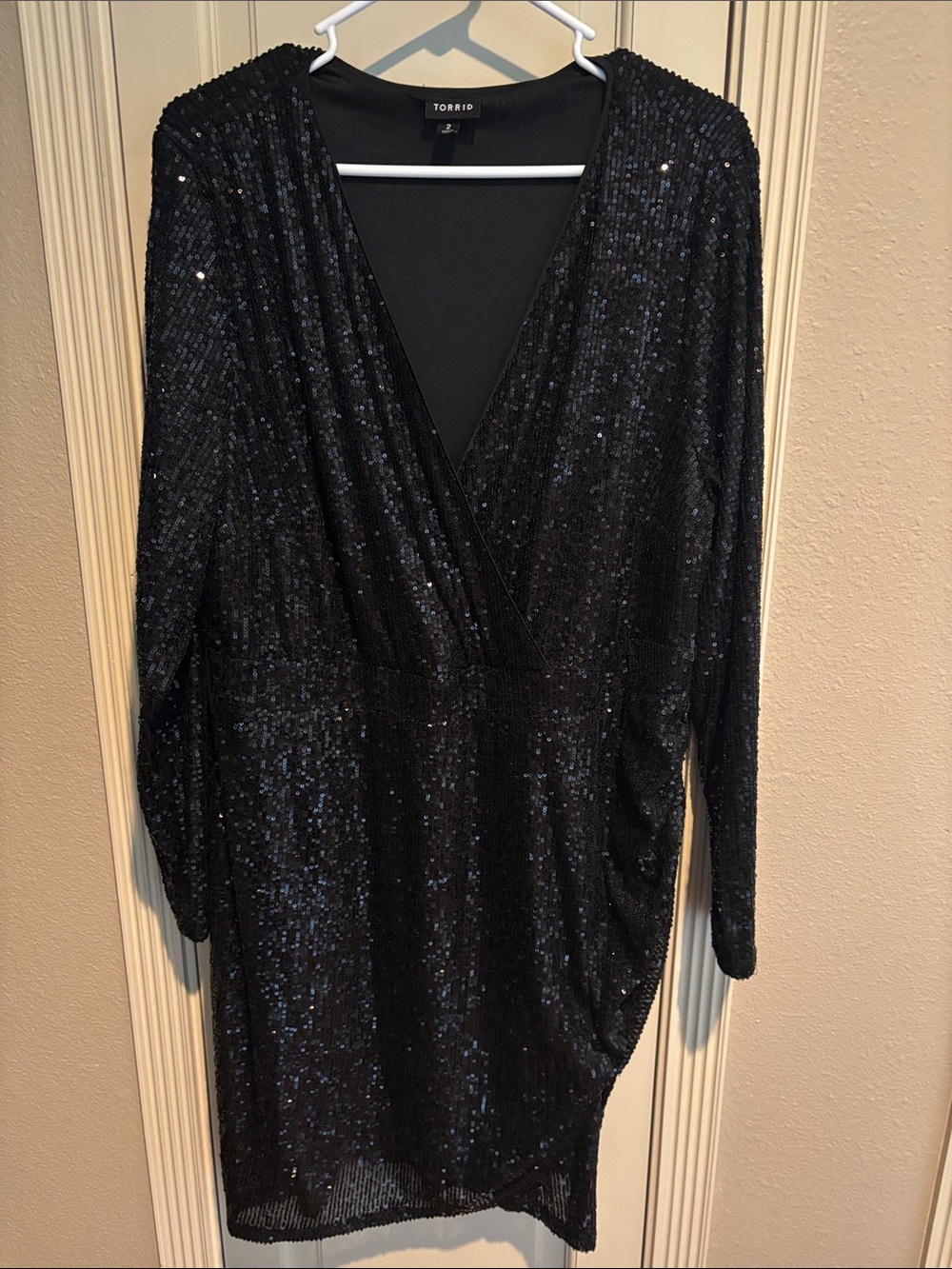 Torrid Black Sequin Wrap Dress -